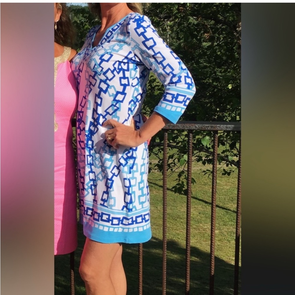 Barbara Gerwit blue link dress - Picture 2 of 2
